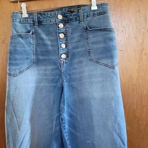Torrid size 26 Crop Wide leg jeans with button fly